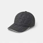 Casquette motif F Noire bord Blanc